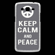 Coque Samsung Core Plus Keep Calm Peace Gris