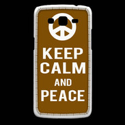 Coque Samsung Core Plus Keep Calm Peace Marron