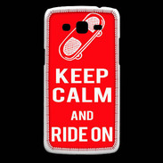 Coque Samsung Core Plus Keep Calm Ride on Rouge