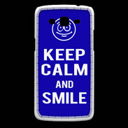 Coque Samsung Core Plus Keep Calm Smile Bleu