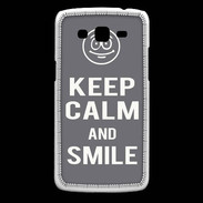 Coque Samsung Core Plus Keep Calm Smile Gris
