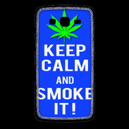 Coque Samsung Core Plus Keep Calm Smoke it Bleu