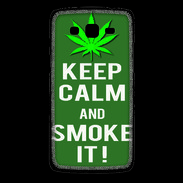 Coque Samsung Core Plus Keep Calm Smoke it Kaki