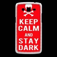 Coque Samsung Core Plus Keep Calm Stay dark Rouge