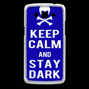 Coque Samsung Core Plus Keep Calm Stay dark Bleu