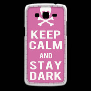 Coque Samsung Core Plus Keep Calm Stay dark Rose