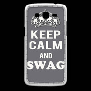 Coque Samsung Core Plus Keep Calm Swag Gris