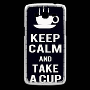 Coque Samsung Core Plus Keep Calm Take a cup Noir
