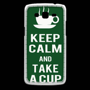 Coque Samsung Core Plus Keep Calm Take a cup Vert