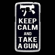 Coque Samsung Core Plus Keep Calm Take a gun Noir