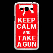 Coque Samsung Core Plus Keep Calm Take a gun Rouge