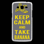 Coque Samsung Core Plus Keep Calm Take Banana Gris