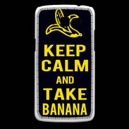 Coque Samsung Core Plus Keep Calm Take Banana Noir