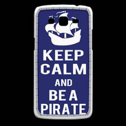 Coque Samsung Core Plus Keep Calm Be a Pirate Bleu