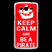 Coque Samsung Core Plus Keep Calm Be a Pirate Rouge