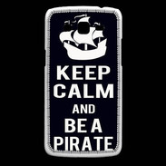 Coque Samsung Core Plus Keep Calm Be a Pirate Noir