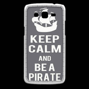 Coque Samsung Core Plus Keep Calm Be a Pirate Gris