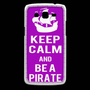 Coque Samsung Core Plus Keep Calm Be a Pirate Violet
