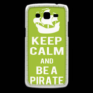 Coque Samsung Core Plus Keep Calm Be a Pirate Vert pomme