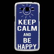 Coque Samsung Core Plus Keep Calm Be Happy Bleu