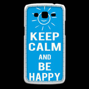 Coque Samsung Core Plus Keep Calm Be Happy Cyan
