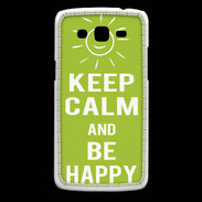 Coque Samsung Core Plus Keep Calm Be Happy Vert pomme