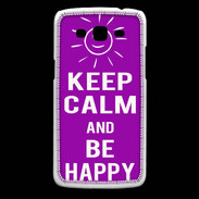 Coque Samsung Core Plus Keep Calm Be Happy Violet