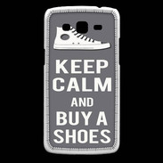 Coque Samsung Core Plus Keep Calm Buy Shoes Gris