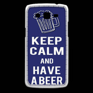 Coque Samsung Core Plus Keep Calm Have a beer Bleu