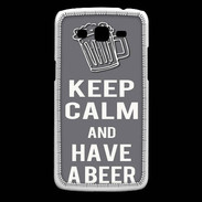 Coque Samsung Core Plus Keep Calm Have a beer Gris