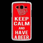 Coque Samsung Core Plus Keep Calm Have a beer Rouge
