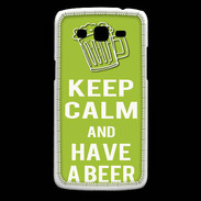 Coque Samsung Core Plus Keep Calm Have a beer Vert pomme