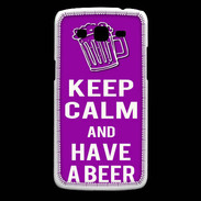 Coque Samsung Core Plus Keep Calm Have a beer Violet