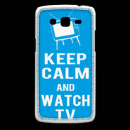 Coque Samsung Core Plus Keep Calm Watch TV Cyan