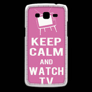 Coque Samsung Core Plus Keep Calm Watch TV Rose