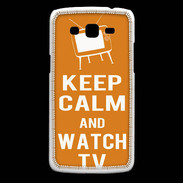 Coque Samsung Core Plus Keep Calm Watch TV Orange