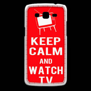 Coque Samsung Core Plus Keep Calm Watch TV Rouge