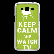 Coque Samsung Core Plus Keep Calm Watch TV Vert pomme