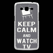 Coque Samsung Core Plus Keep Calm Watch TV Gris
