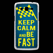 Coque Samsung Core Plus Keep Calm and Be Fast Bleu