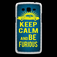 Coque Samsung Core Plus Keep Calm and Be Furious Bleu