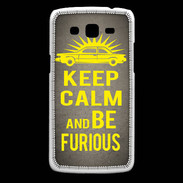 Coque Samsung Core Plus Keep Calm and Be Furious Gris