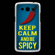 Coque Samsung Core Plus Keep Calm and Be Spicy Bleu