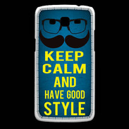 Coque Samsung Core Plus Keep Calm and Have a good Style Bleu