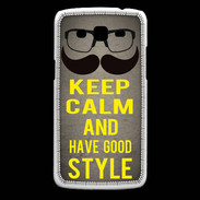 Coque Samsung Core Plus Keep Calm and Have a good Style Gris