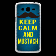 Coque Samsung Core Plus Keep Calm and Mustach Bleu