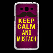 Coque Samsung Core Plus Keep Calm and Mustach Rose