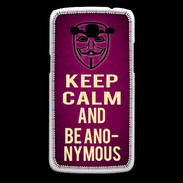Coque Samsung Core Plus Keep Calm and Be Anonymous Rose