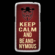 Coque Samsung Core Plus Keep Calm and Be Anonymous Rouge