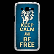 Coque Samsung Core Plus Keep Calm and Be Free Bleu